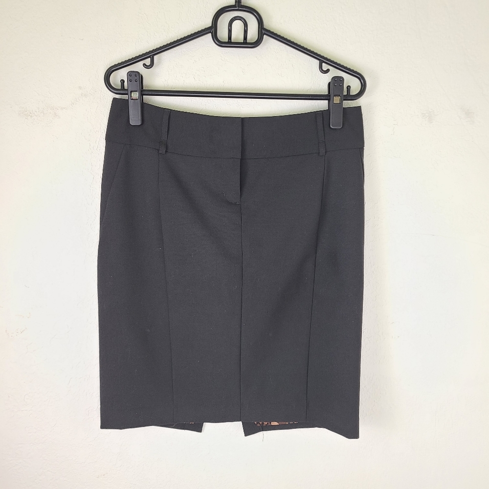 Express Black Leopard Print Lining Pencil Skirt